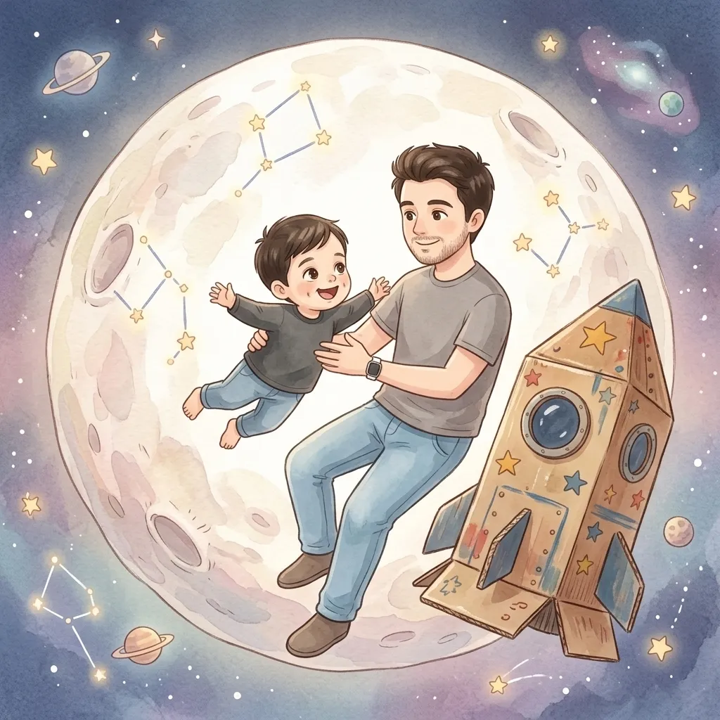 Primer viaje espacial de papá y Santi